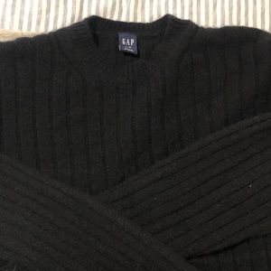 Vintage Gap Black 100% Lambswool crewneck sweater Size Large